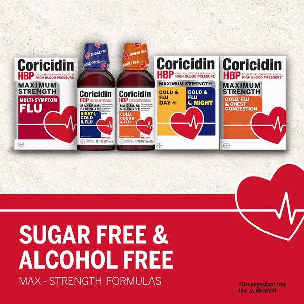 Coricidin HBP Decongestant-Free Cough and Cold Medicine, 16 ct