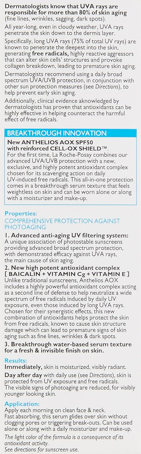 La Roche-Posay Anthelios AOX Daily Antioxidant Serum, SPF 50, 1 oz