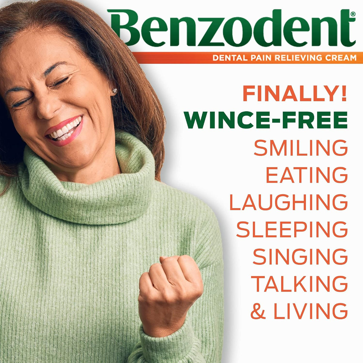 Benzodent Benzocaine Oral Numbing Cream, Gum Pain Relief for 12+, 1oz