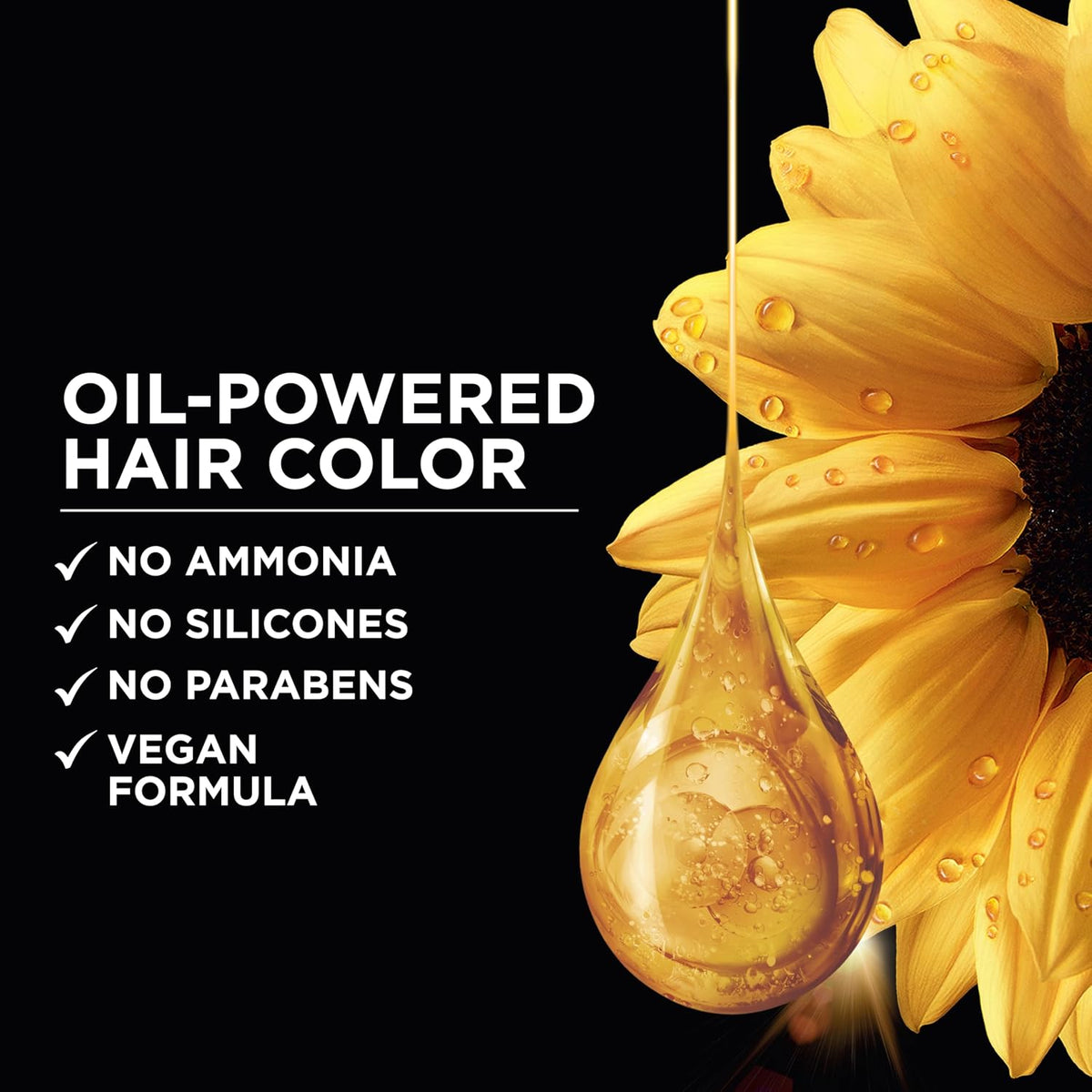 Garnier Olia Hair Color, Ammonia-Free Permanent Hair Dye, Oil-Powered Formula for 100% Gray Coverage and 3x Shinier Hair, Vegan & Cruelty Free