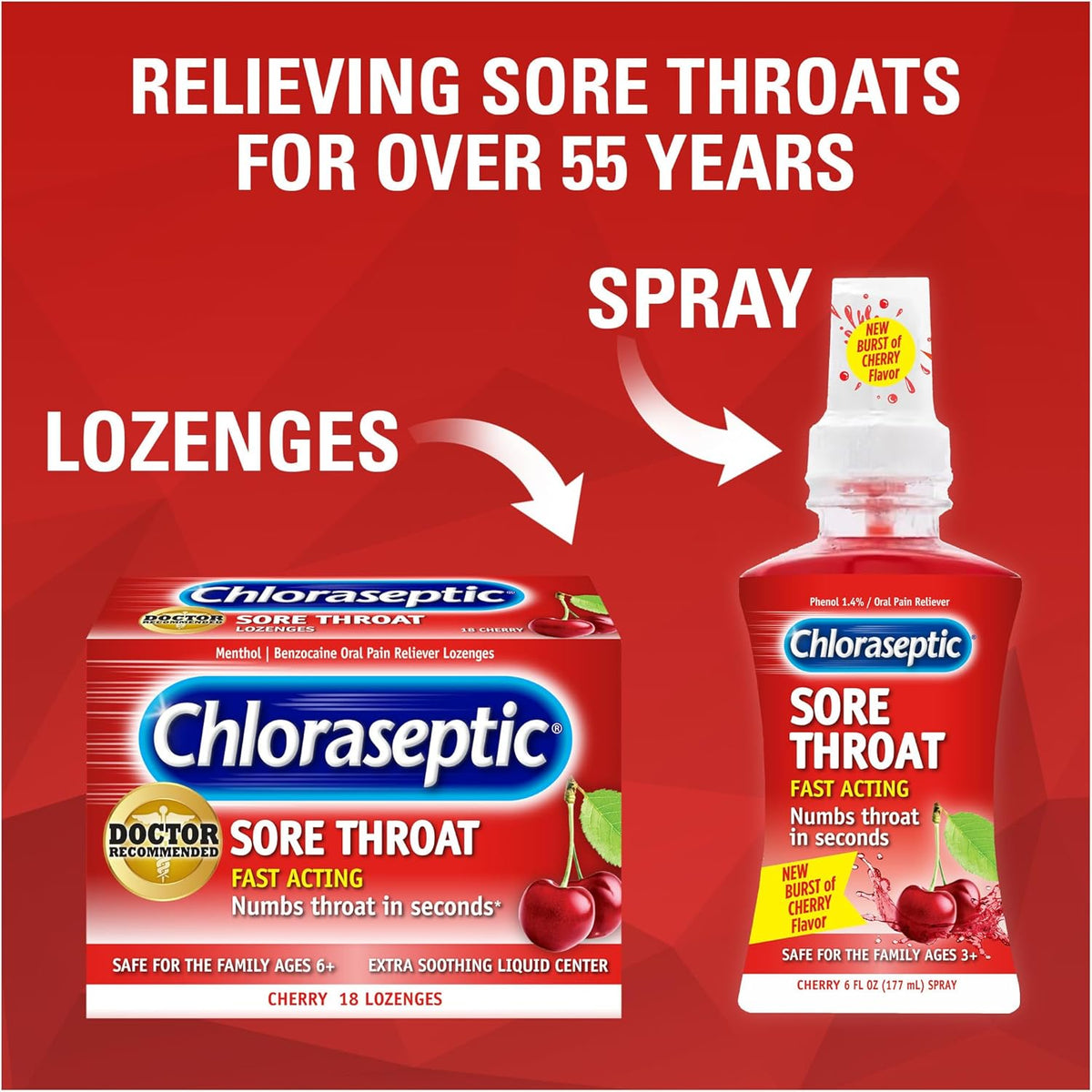 Chloraseptic Sore Throat Spray, Sugar-Free Cherry, 6 Fl Oz