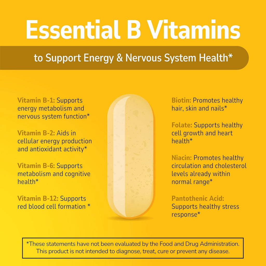 21st Century B-100 Complex Prolonged Release Tablets, Energy, 60 Count