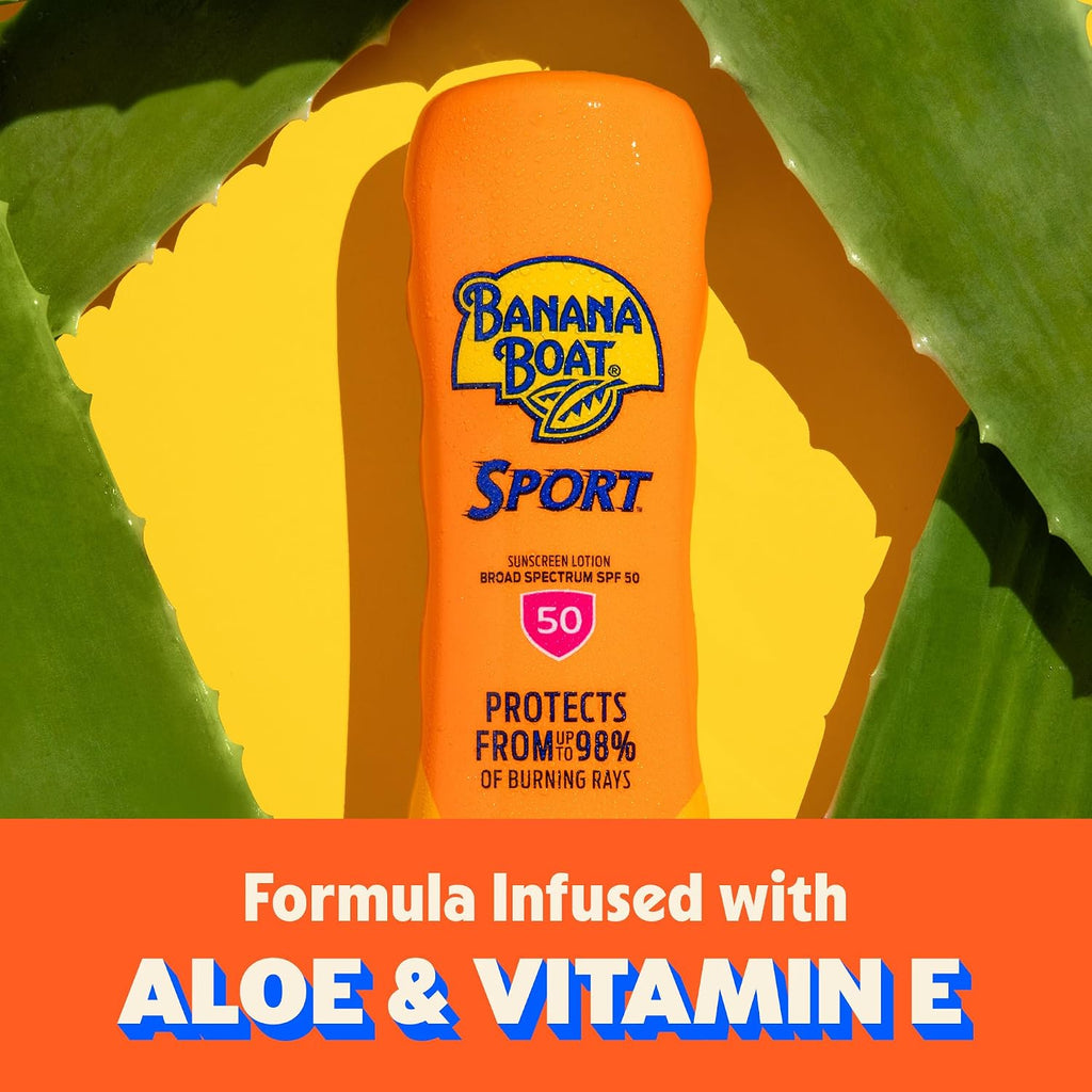 Banana Boat Sport SPF 50 Sunscreen Lotion, Family Size, 12 Fl Oz