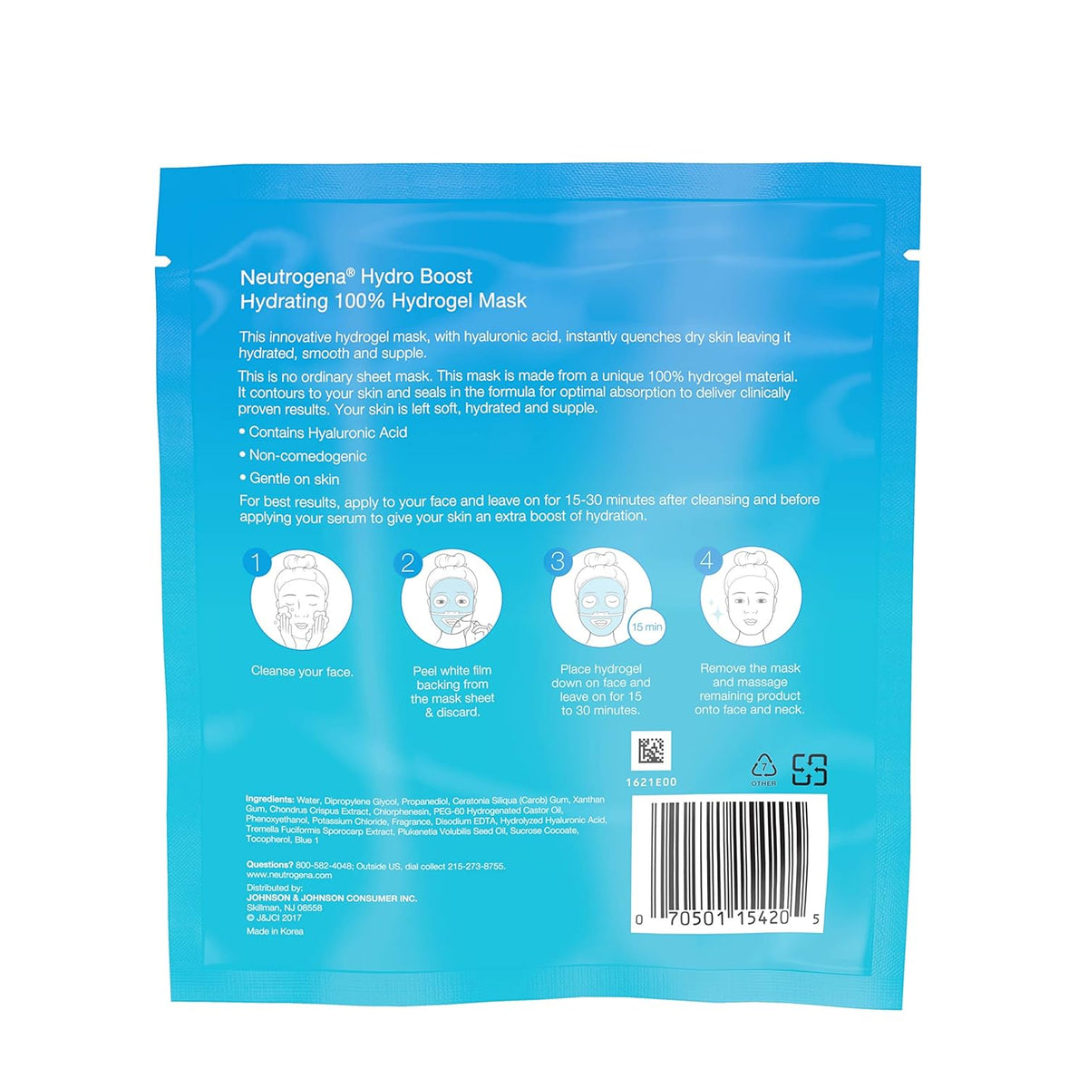Neutrogena Hydro Boost Hydrating 100% Hydrogel Mask, 1 oz