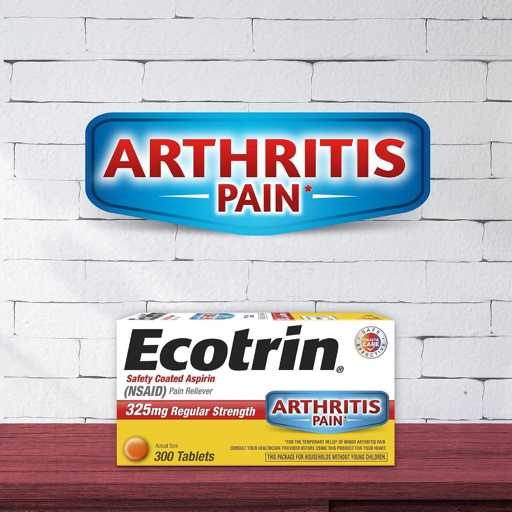 Ecotrin Regular Strength Aspirin 325mg (NSAID) Pain Reliever, 125 Count