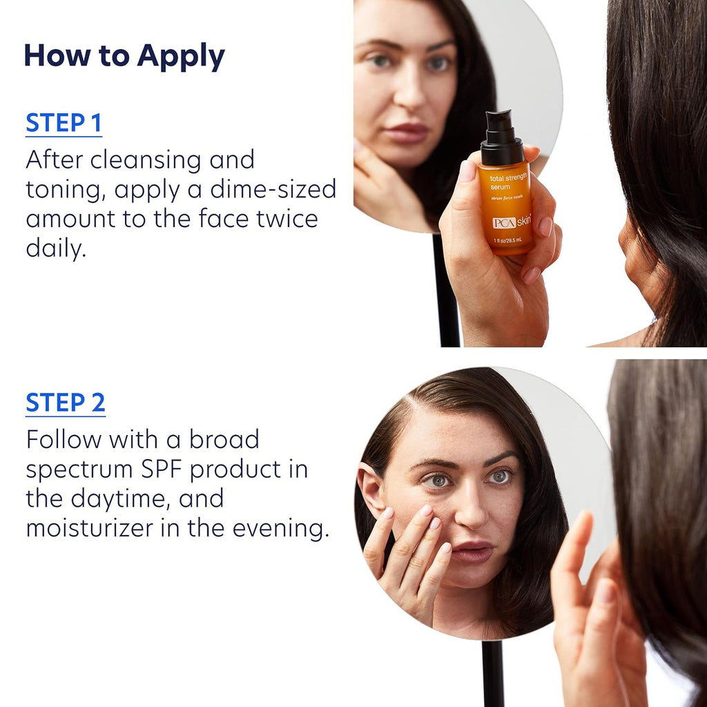 PCA SKIN Total Strength Serum - Plumping & Firming Skin Treatment with Epidermal Growth Factors & Peptides (1 oz)