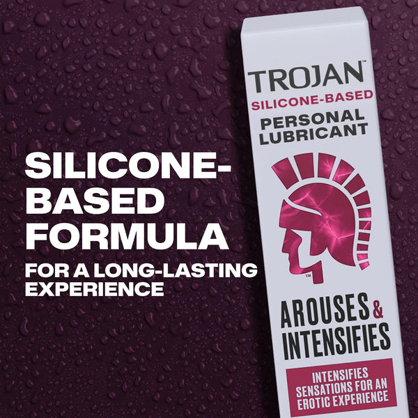 TROJAN Lubricants Arouses and Intensifies, Personal Lubricant, Silicone Personal Lube, 3 fl oz