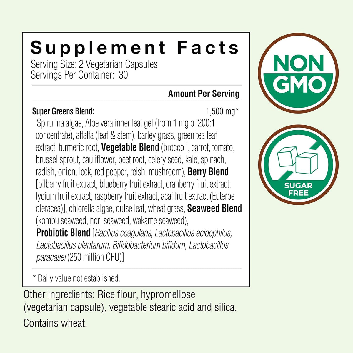 Country Farms Super Greens Vegicaps, 32 Super Foods, Whole Food Supplement, Greens, Fruit, Vegetables, Mushrooms & Probiotics, Rich in Antioxidants