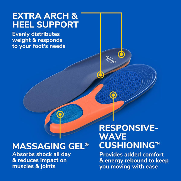 Dr. Scholl’s Extra Comfort Support Insoles Men, Shoe Inserts, 1 Pair