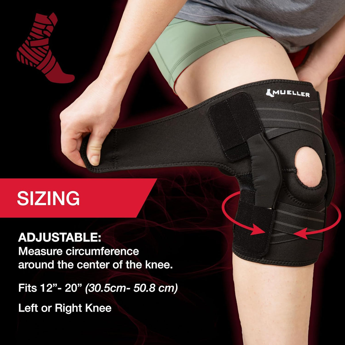 MUELLER Sports Medicine Self Adjusting Hinged Knee Brace for Men and Women, Knee Stabilizer for Compression and Pain Relief Support, Ideal