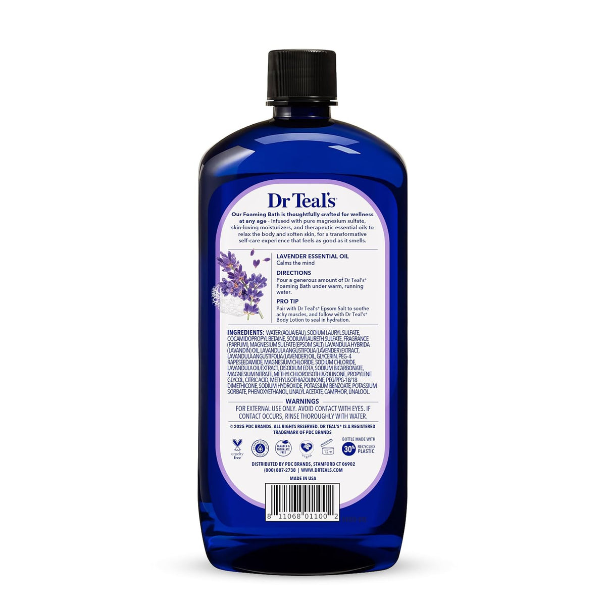 Dr Teal’s Foaming Bath with Pure Epsom Salt, Soothe & Sleep with Lavender, 34 Ounces (Packaging May Vary)