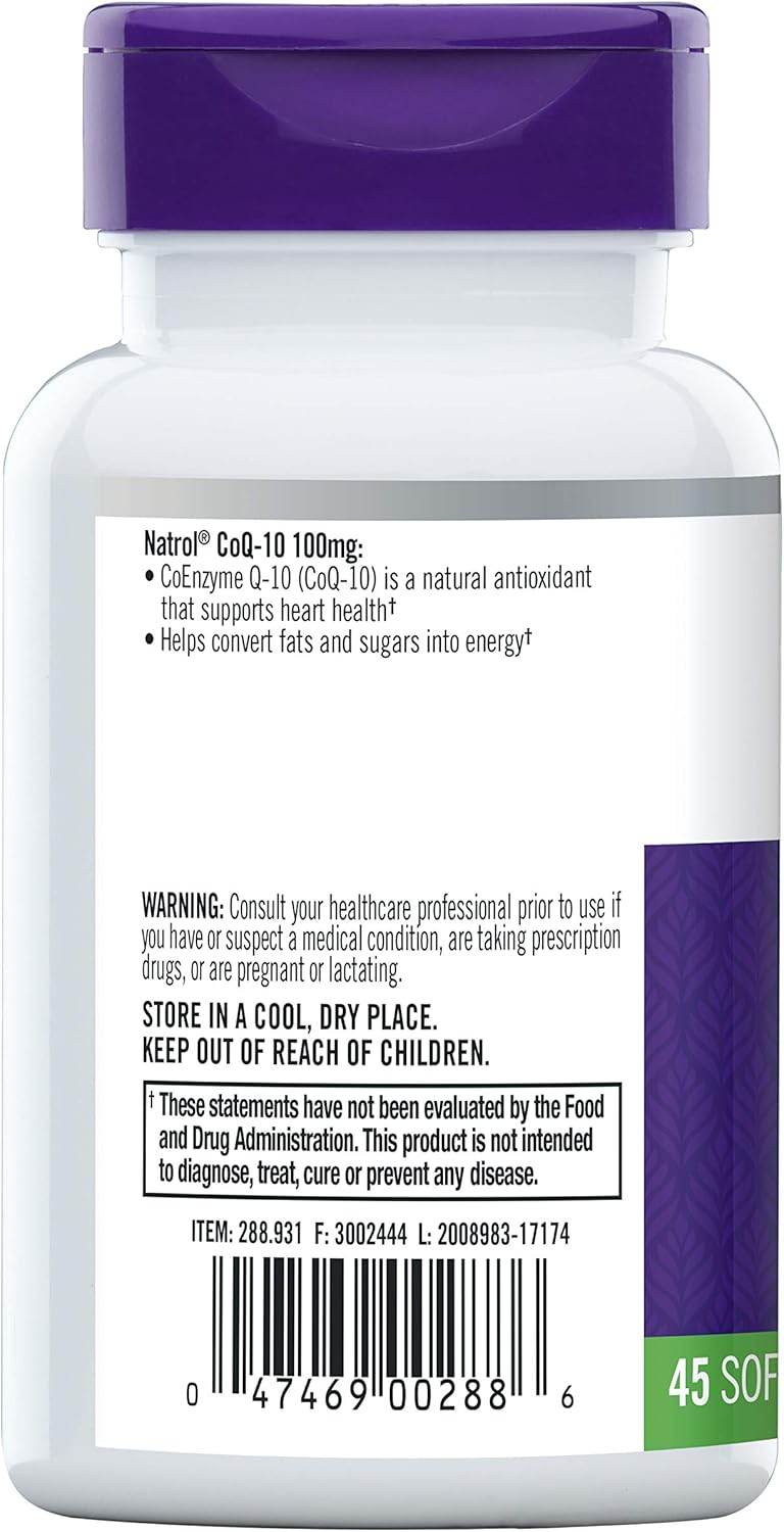 Natrol CoQ-10, 100 mg, Softgels, 45 ea - OTC Shoppe Express