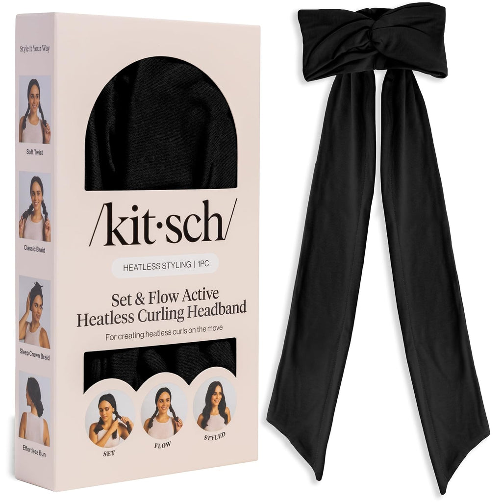 Kitsch Set & Flow Active Heatless Curling Headband Black 1 pc