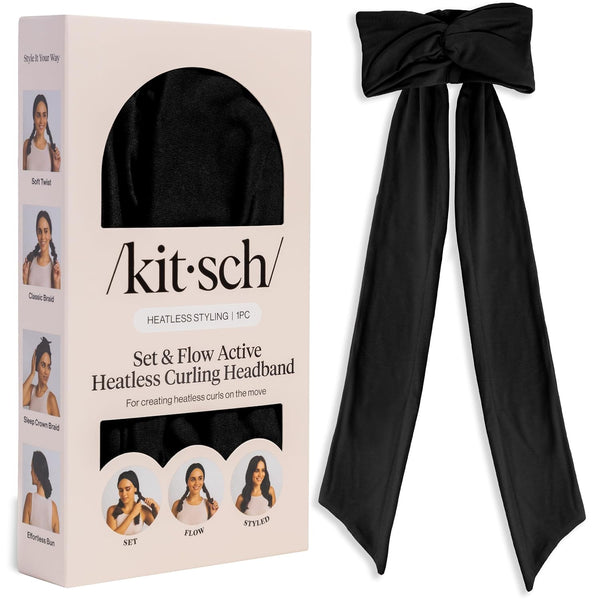 Kitsch Set & Flow Active Heatless Curling Headband Black 1 pc