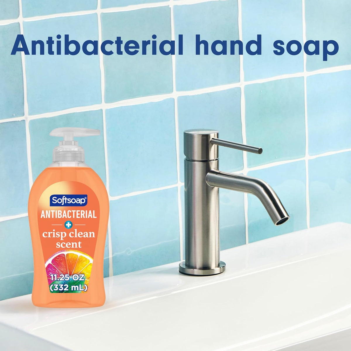Softsoap Antibacterial Liquid Hand Soap Pump, Crisp Clean - 11.25 fluid ounce