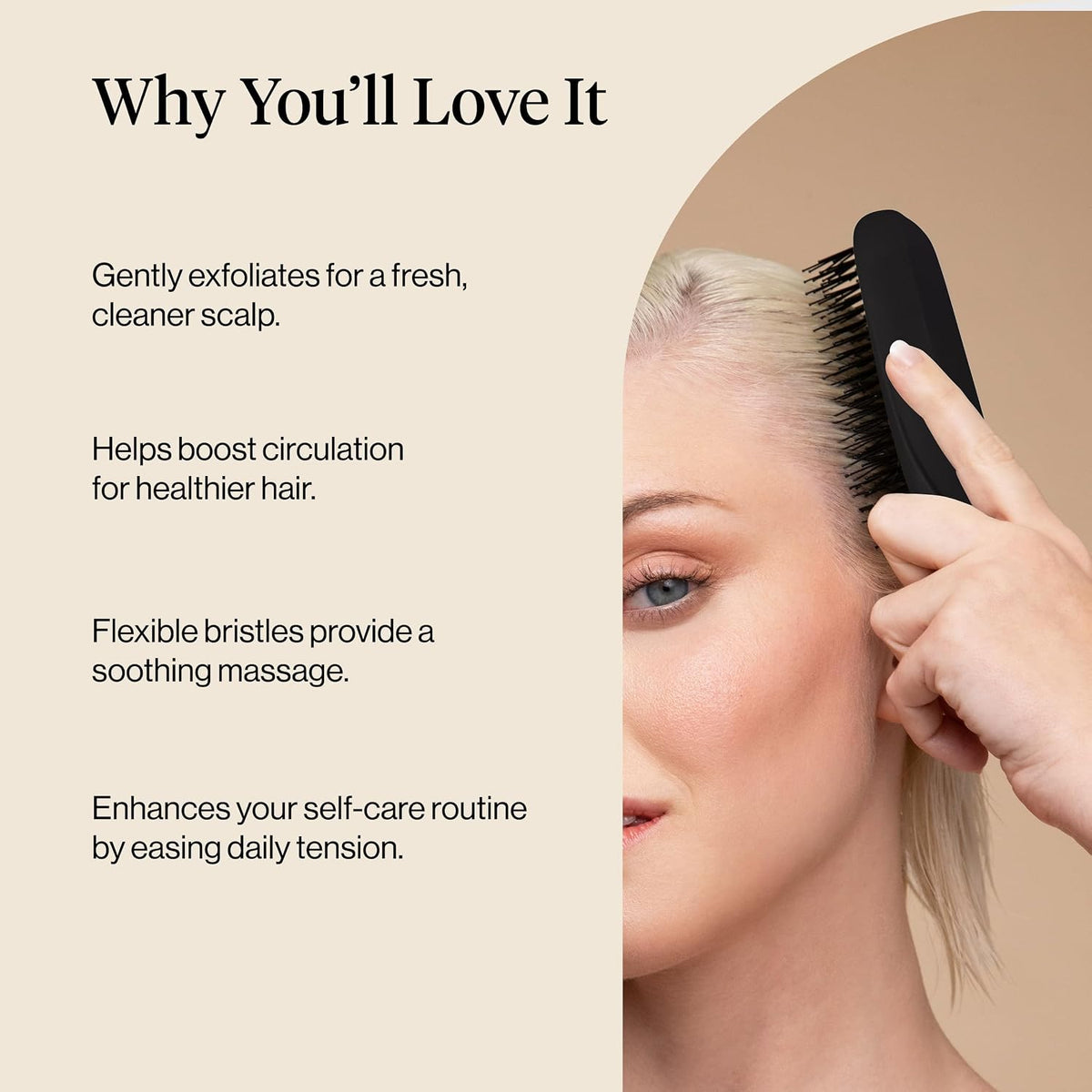 Kitsch Scalp Renewal Brush Hairbrush Scalp Massager Black