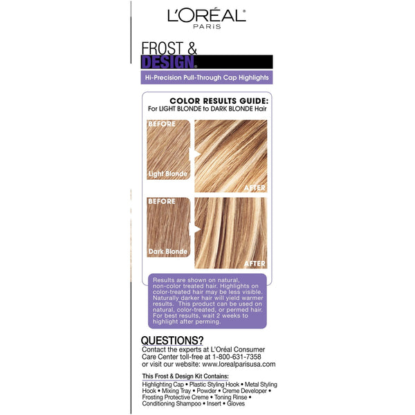 L'Oreal Paris Frost and Design Hair Highlights, H85 Champagne, 1 Kit, Precise