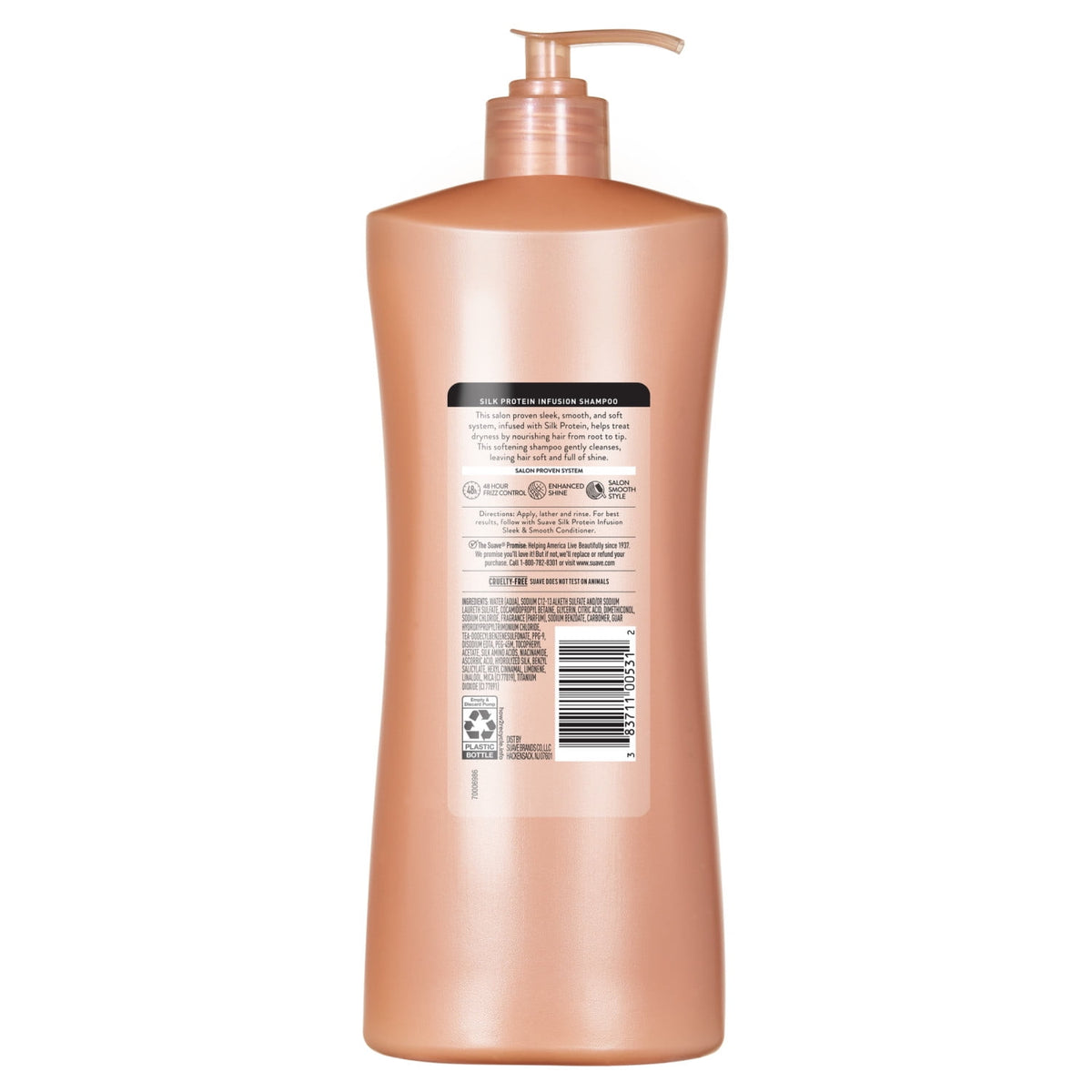 Suave Silk Protein Smooth and Sleek Smoothing Shampoo for Frizzy Hair, Anti-Humidity Shampoo, Smooths for Sleek, Shiny Hair, 28 fl oz