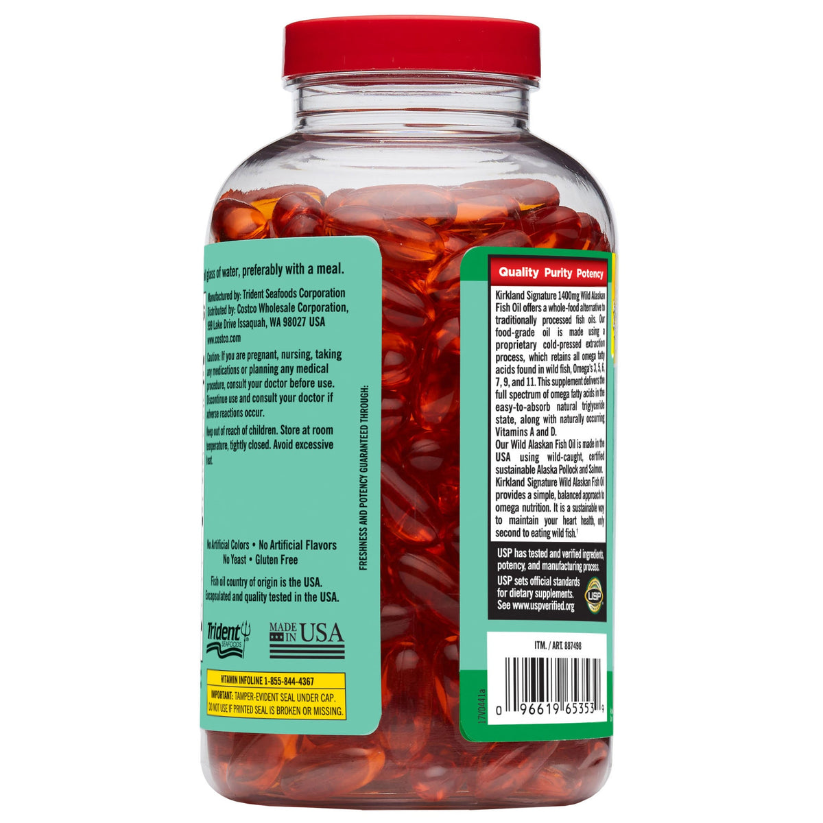 Kirkland Signature Wild Alaskan Fish Oil Softgels, 230 ea