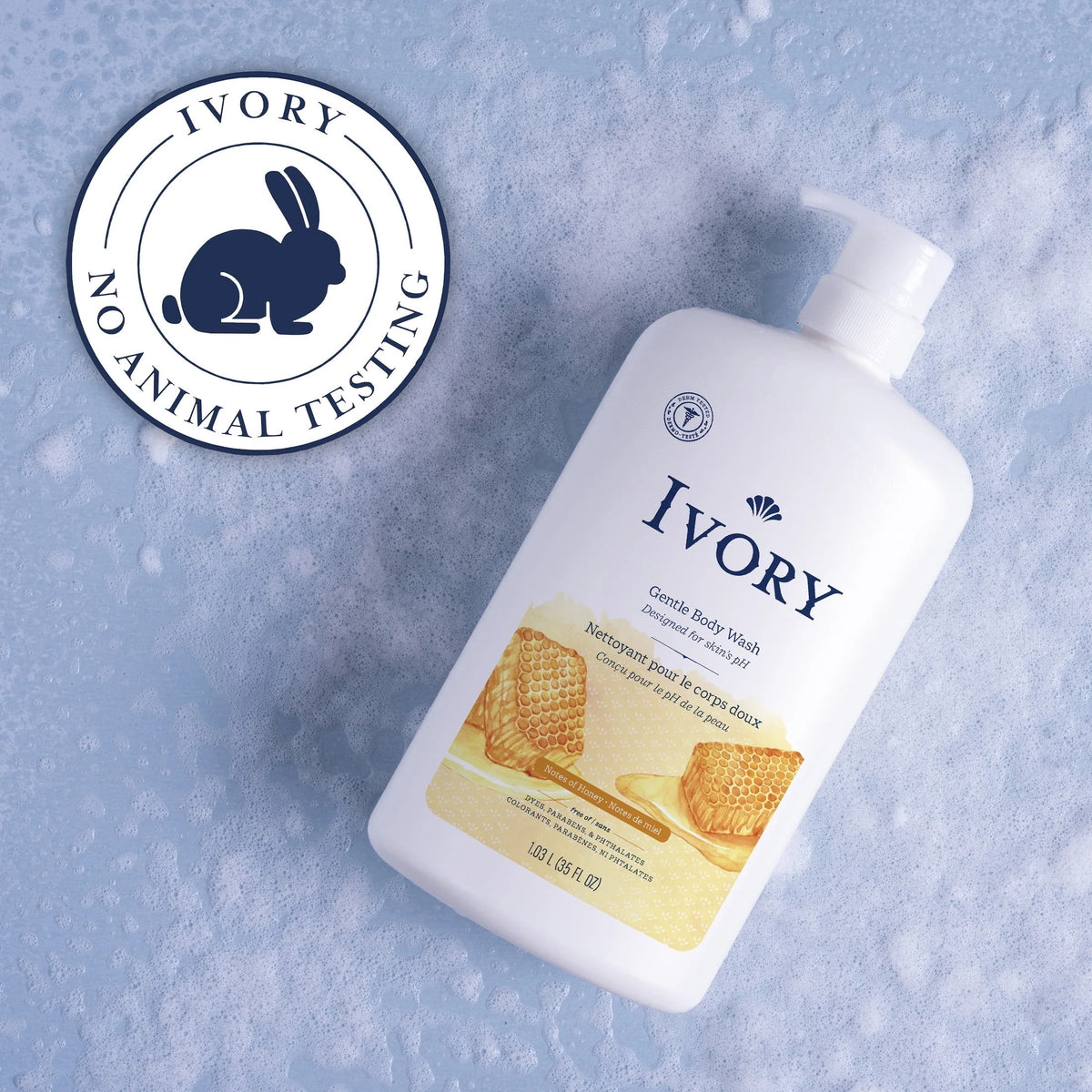 Ivory Mild & Gentle Body Wash, Milk & Honey Scent, for All Skin Types, 35 fl oz