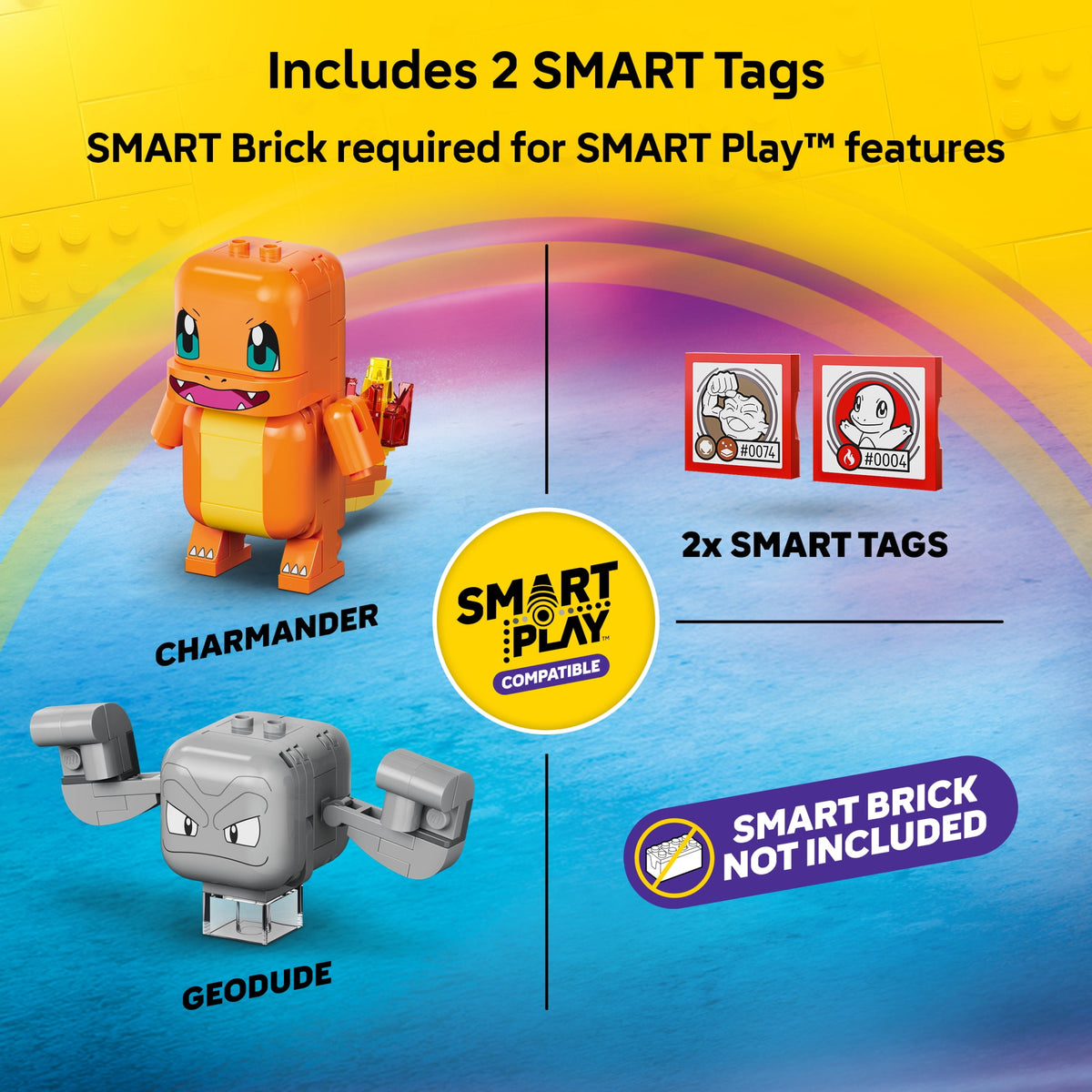 LEGO Pokémon SMART Play Charmander and Geodude's Cavern Clash Building Set 72157 with 2 SMART Tags and 2 Figures, Ages 6+