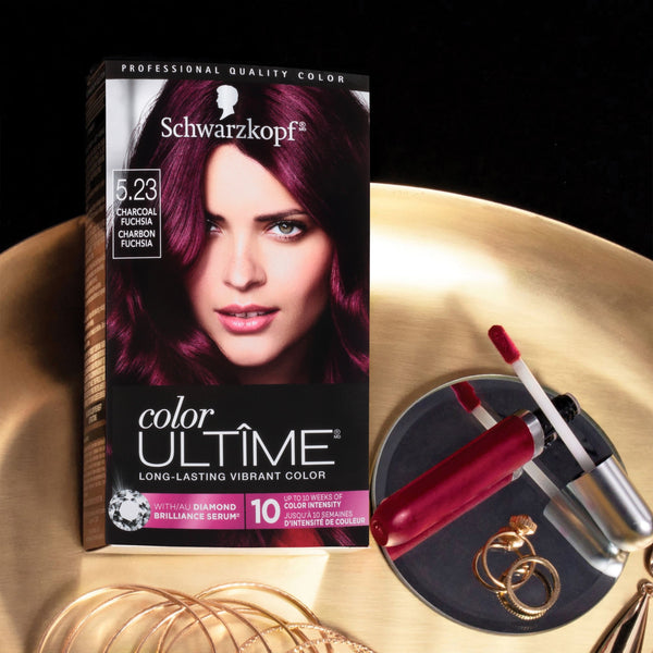 Schwarzkopf Color Ultime Permanent Hair Color Creme Kit, 5.23 Charcoal Fuchsia, 1 Use