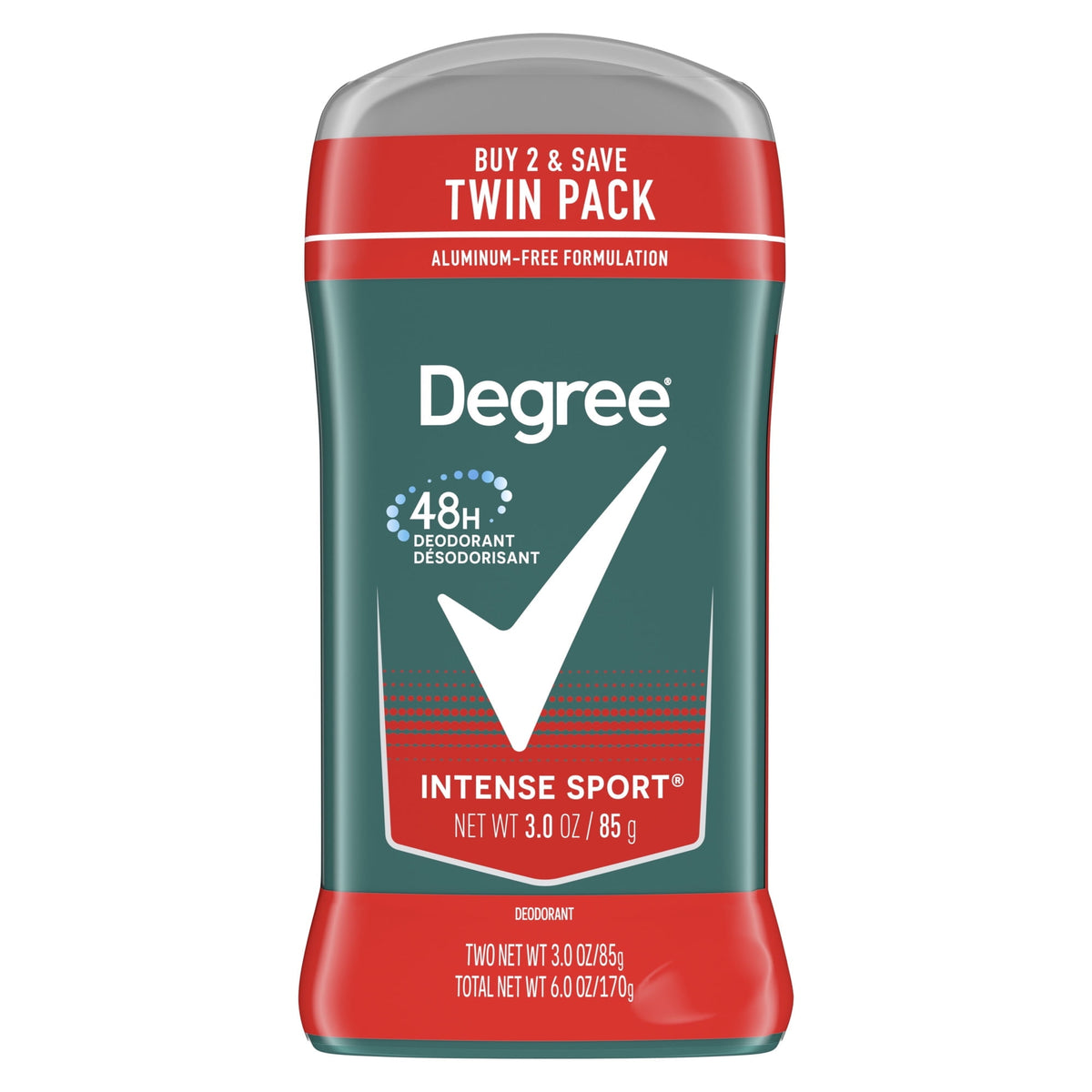 Degree Men Original Deodorant 48-Hour Odor Protection Intense Sport Deodorant For Men 3 oz Twin