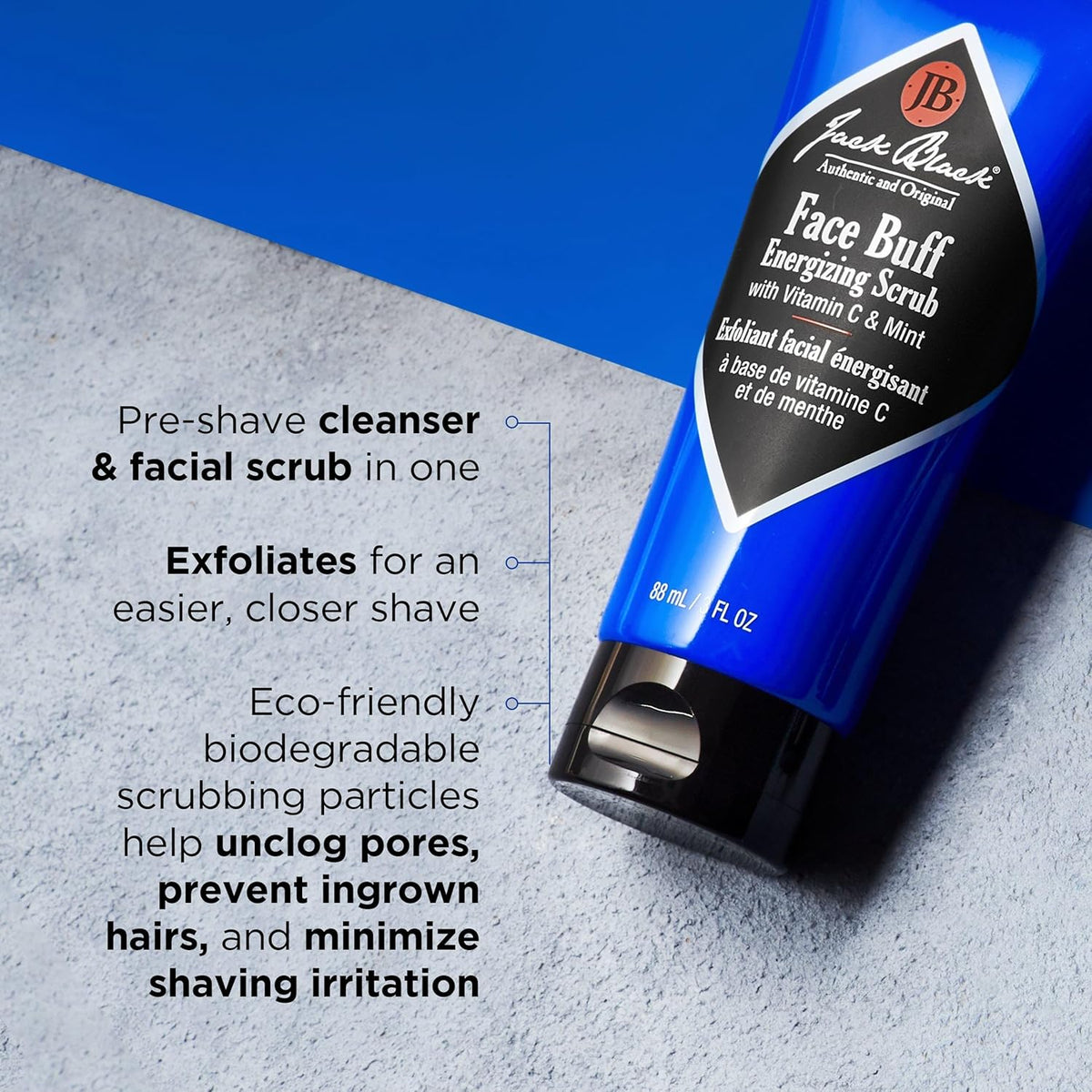 Jack Black Face Buff Energizing Scrub, Exfoliating Mens Face Wash