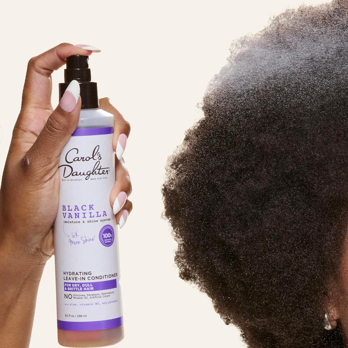 Carol's Daughter Black Vanilla Leave In Conditioner for Curly, Wavy or Natural Hair, Moisturizing Hair Care for Dry, Dull or Brittle Split Ends, 8 Fl