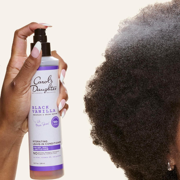 Carol's Daughter Black Vanilla Leave In Conditioner for Curly, Wavy or Natural Hair, Moisturizing Hair Care for Dry, Dull or Brittle Split Ends, 8 Fl