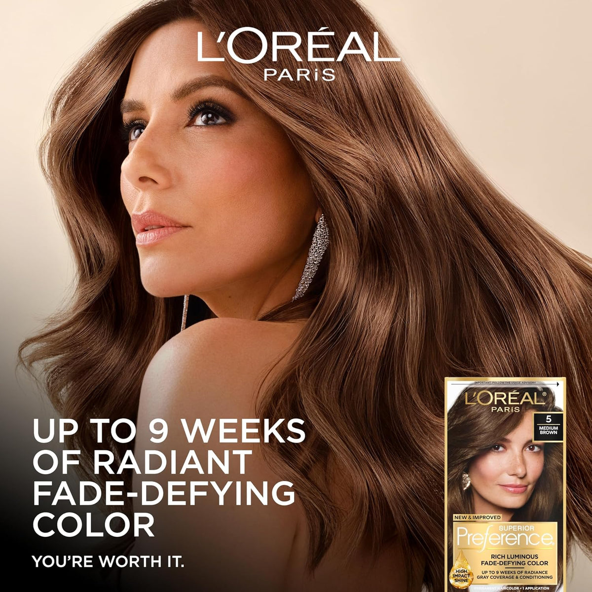 L'Oreal Paris Superior Preference Luminous Fade-Defying Permanent Hair Color, Hair Dye For Up to 9 Weeks of Radiance, Light Ash Brown 6A, 1 Hair Dye