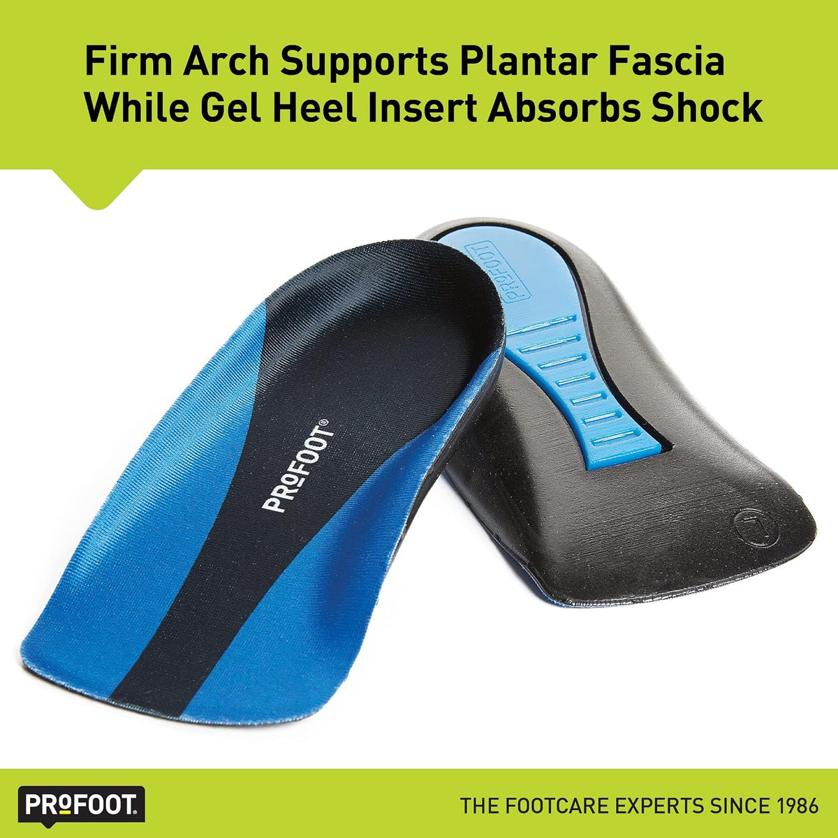 PROFOOT Plantar Fasciitis Orthotic Insoles for Men (Sizes 8-13) – Gel Shoe Inserts for Instant Heel Pain Relief and Arch Support - 1 Pair of Heel Pads