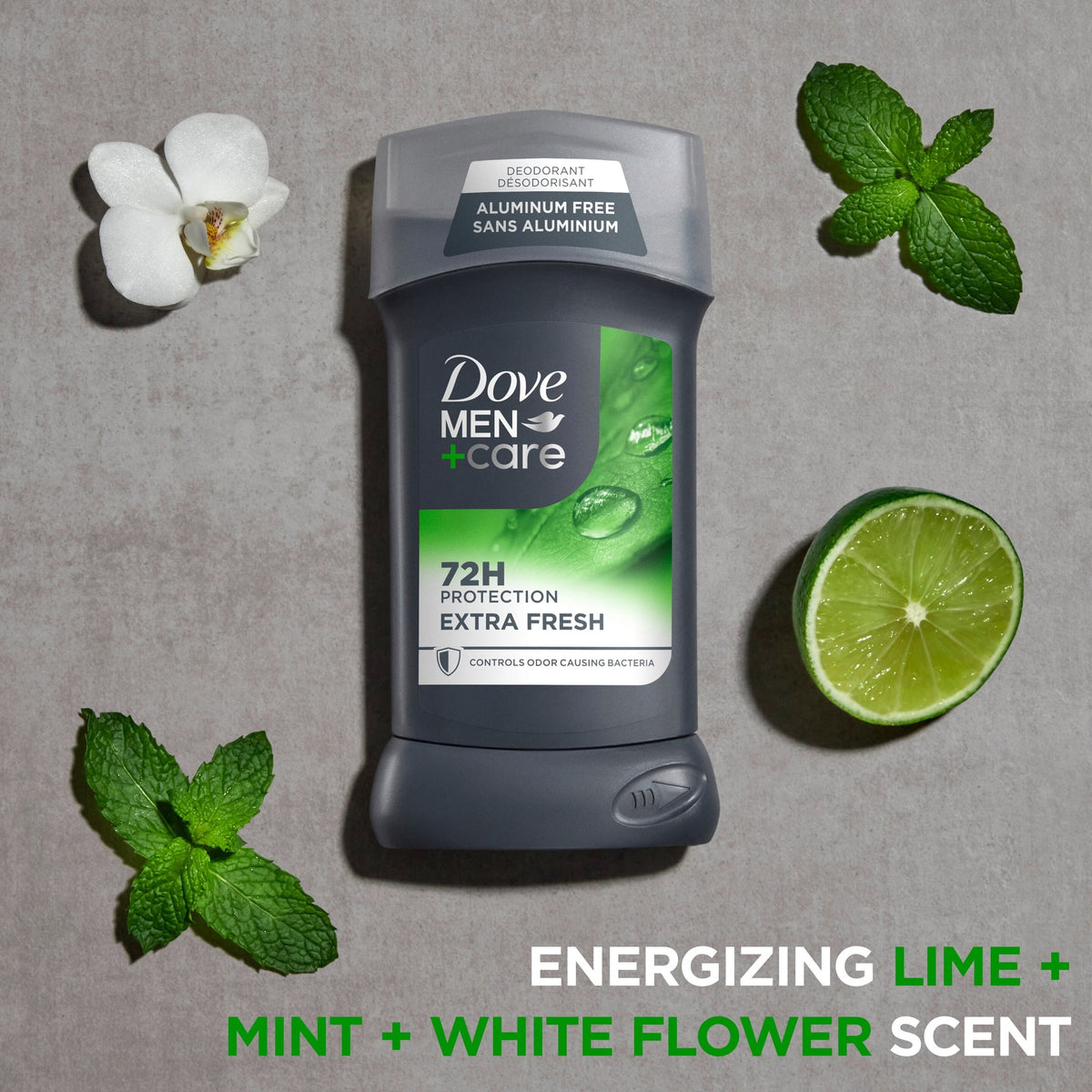 Dove Men+Care Deodorant Stick for Men Aluminum Free 72-Hour Odor Protection Extra Fresh Mens Deodorant With 1/4 Moisturizing Cream, 3 oz