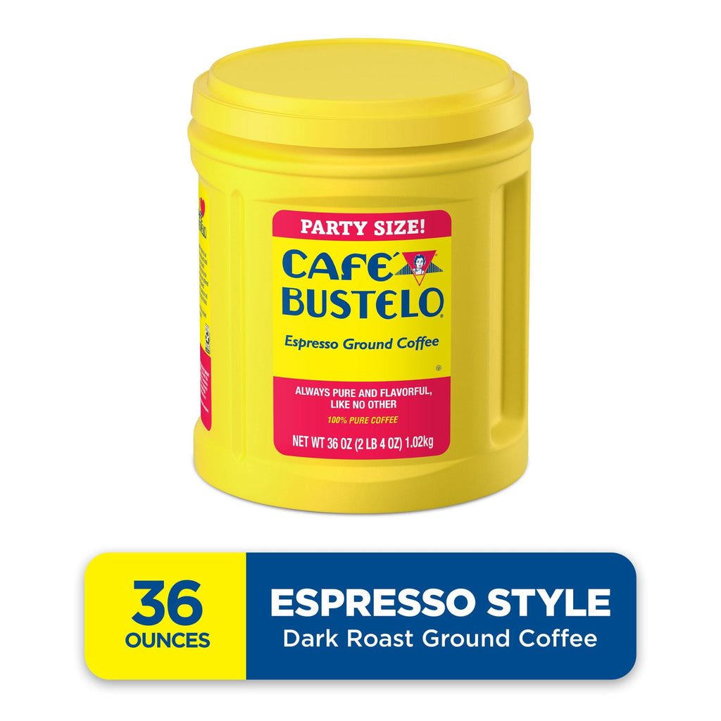 Cafe Bustelo Espresso Ground Coffee, Dark Roast, 36 oz Canister