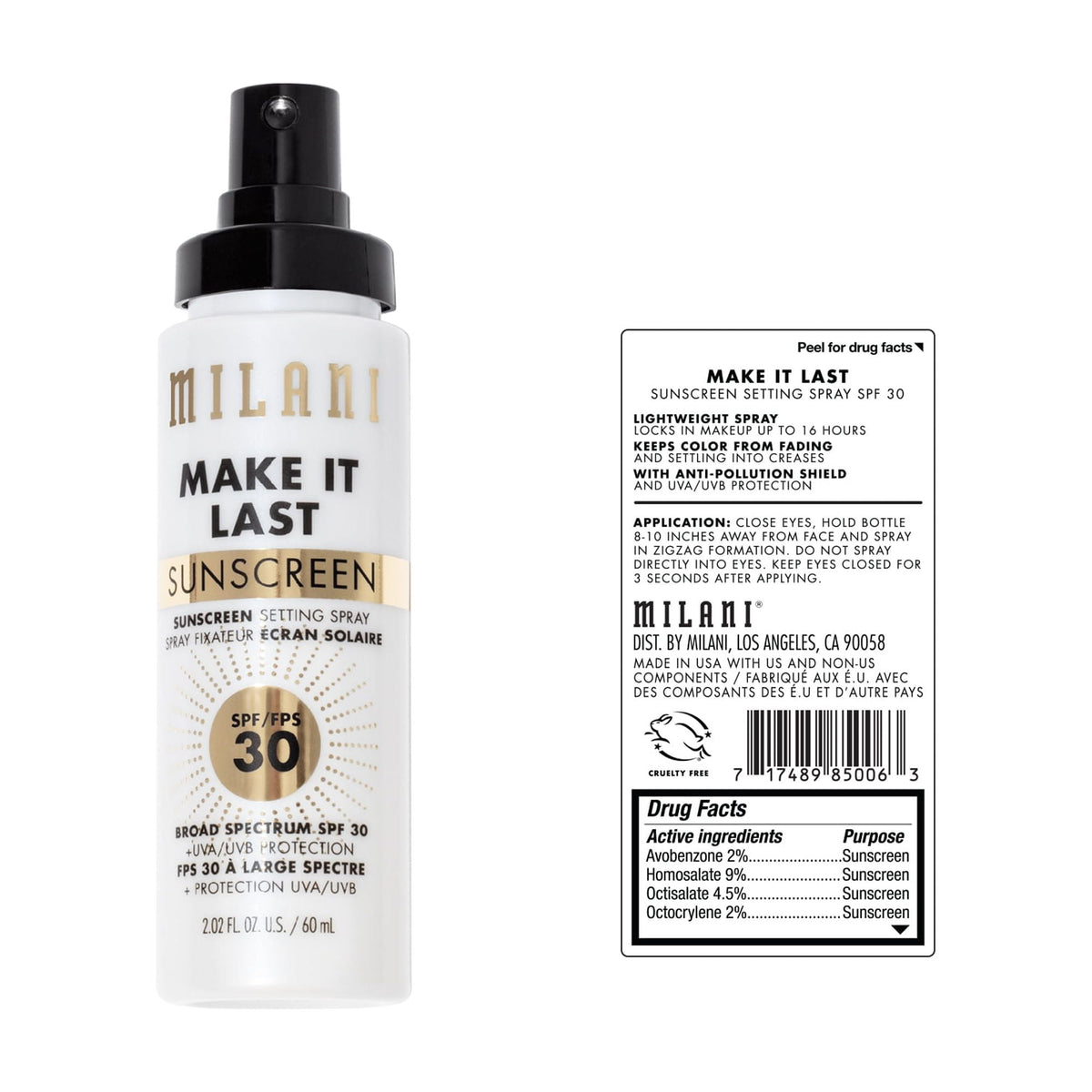 Milani SPF 30 Sunscreen Setting Spray, SPF