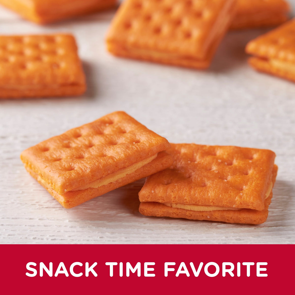 Austin Cheddar Cheese Flavored Sandwich Crackers, Lunch Snacks, 8 Count