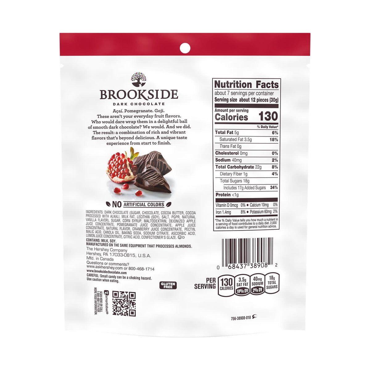 Brookside Dark Chocolate and Pomegranate Flavored Snacking Chocolate, Bag 7 oz