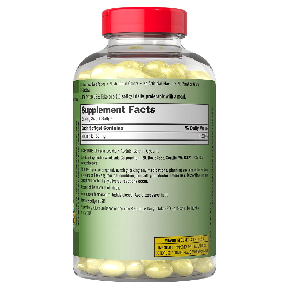 Kirkland Signature Vitamin E 400 IU Weichkapseln, 500 Stk.