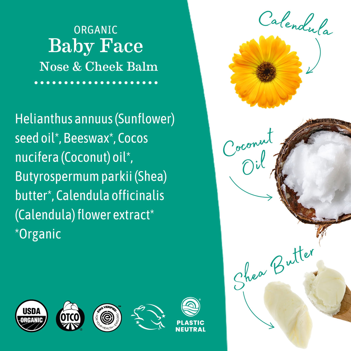 Earth Mama Organic Baby Face Nose and Cheek Balm, 2 fl oz