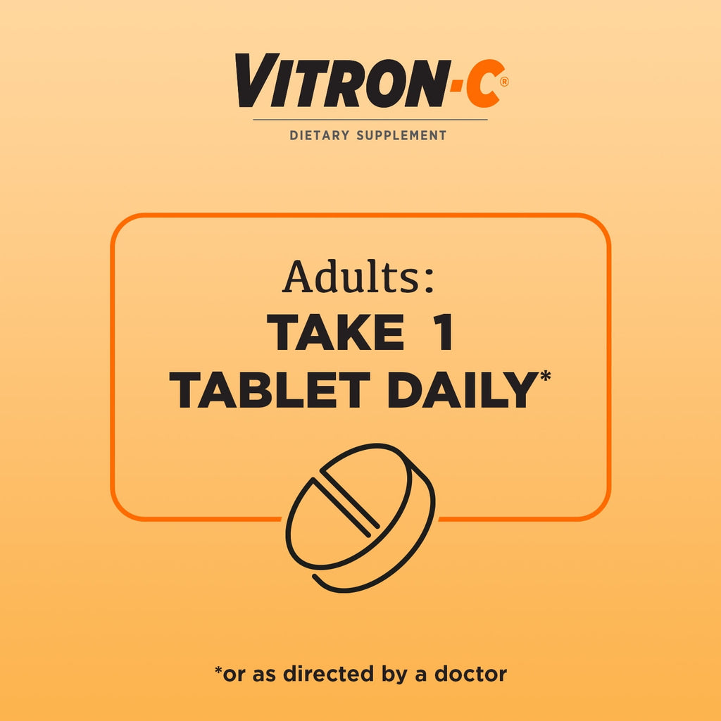 Vitron-C Iron Supplement, Immunity Support Iron Supplements with Vitamin C, 60 Count