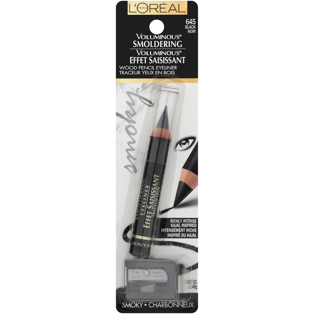 L'Oreal Paris Voluminous Smoldering Eyeliner with Custom Sharpener, Black