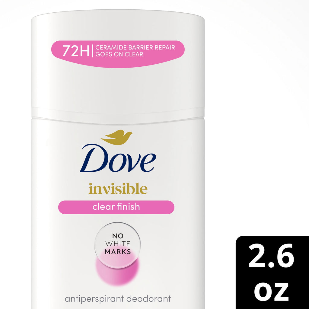 Dove Advanced Care Antiperspirant Deodorant For Women No White Marks Clear Finish 72 Hour Sweat and Odor Protection, 2.6 oz