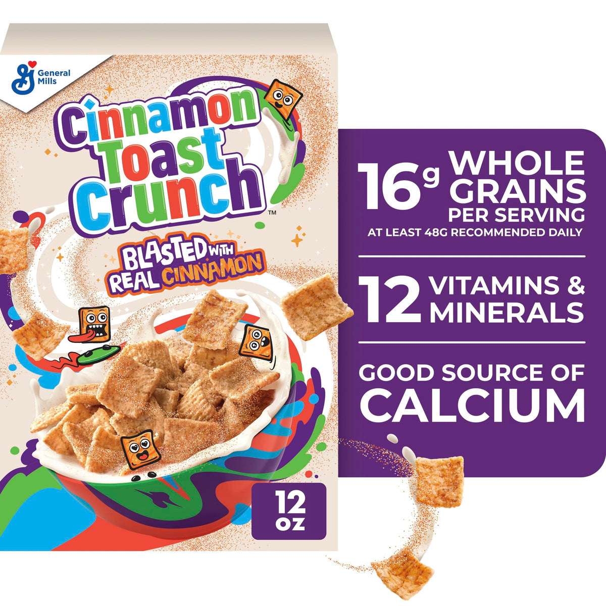 Cinnamon Toast Crunch Breakfast Cereal, Crispy Cinnamon Cereal, 12 oz