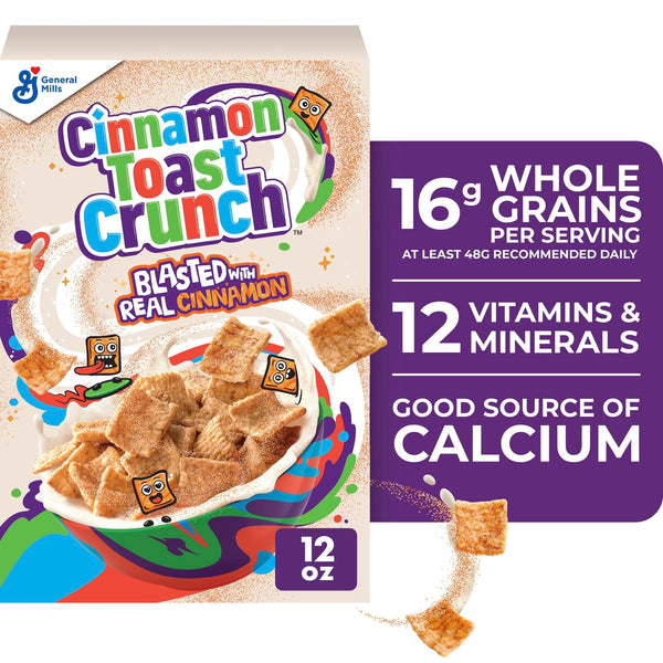 Cinnamon Toast Crunch Breakfast Cereal, Crispy Cinnamon Cereal, 12 oz