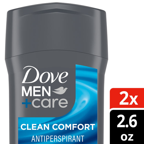 Dove Men+Care Antiperspirant Deodorant Stick 72-Hour Sweat & Odor Protection Clean Comfort Antiperspirant for Men With 1/4 Moisturizing Cream,. 2.6 oz