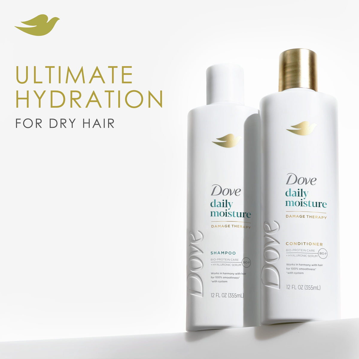 Dove Daily Moisture Shampoo & Conditioner Set, 12 fl oz 2 count