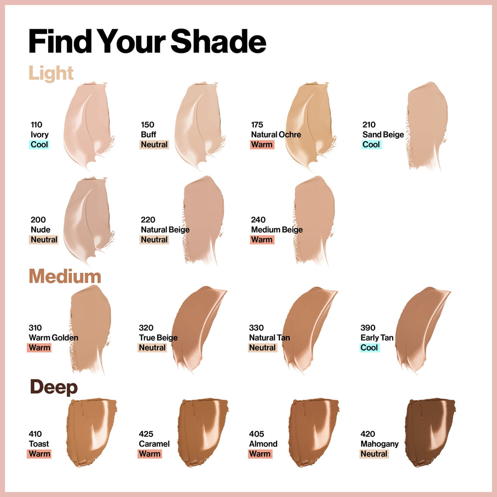 Revlon ColorStay Full Coverage Cream Foundation Makeup, Matte Finish, 330 Natural Tan, 1 fl oz