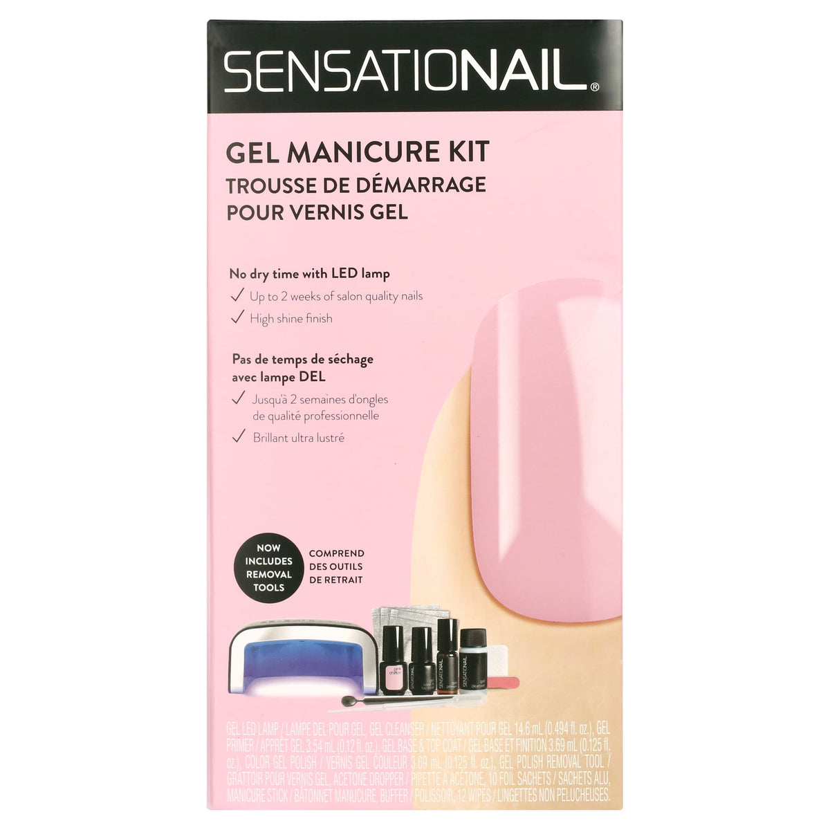 SensatioNail Gel Nail Polish Kit (Pink), Pink Chiffon & Removal Tools