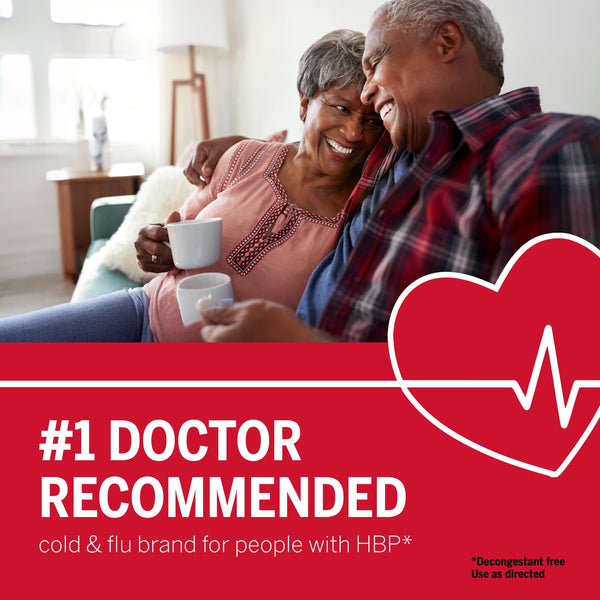 Coricidin HBP Cold & Flu Medicine, Sugar Free Night Liquid, Cherry, 12 fl oz