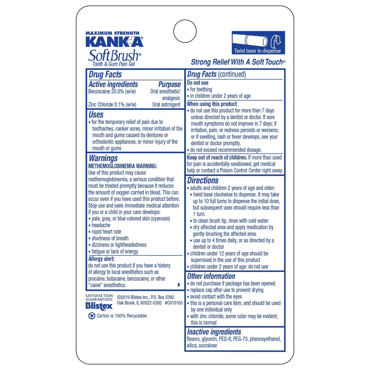 Kank-A Oral Pain Relief Gel with SoftBrush Applicator, .07 oz